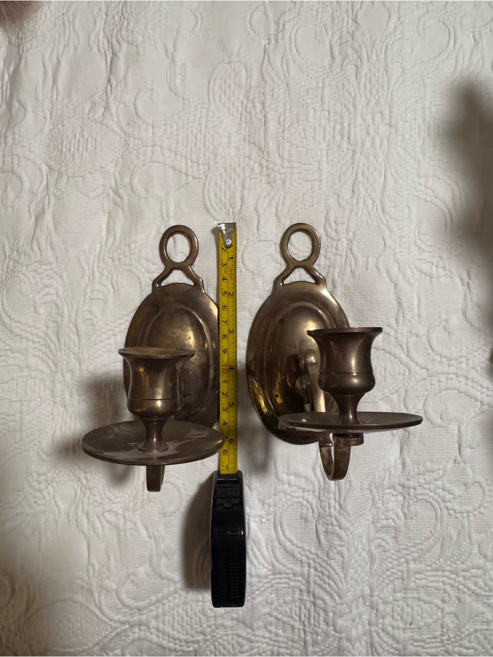 Antique-Style Brass Wall Sconce Pair in Aged Brass